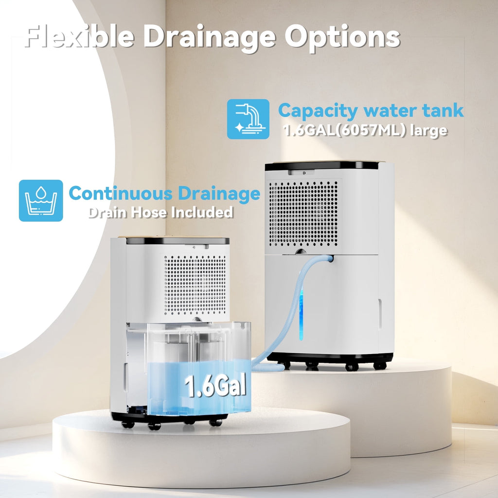 Nepsam 15-Pint (DOE) Dehumidifier for Large Spaces up to 5000 Sq.Ft, 180oz Tank with Drain Hose & 24H Timer, 3 Modes for Home, Office, Basement