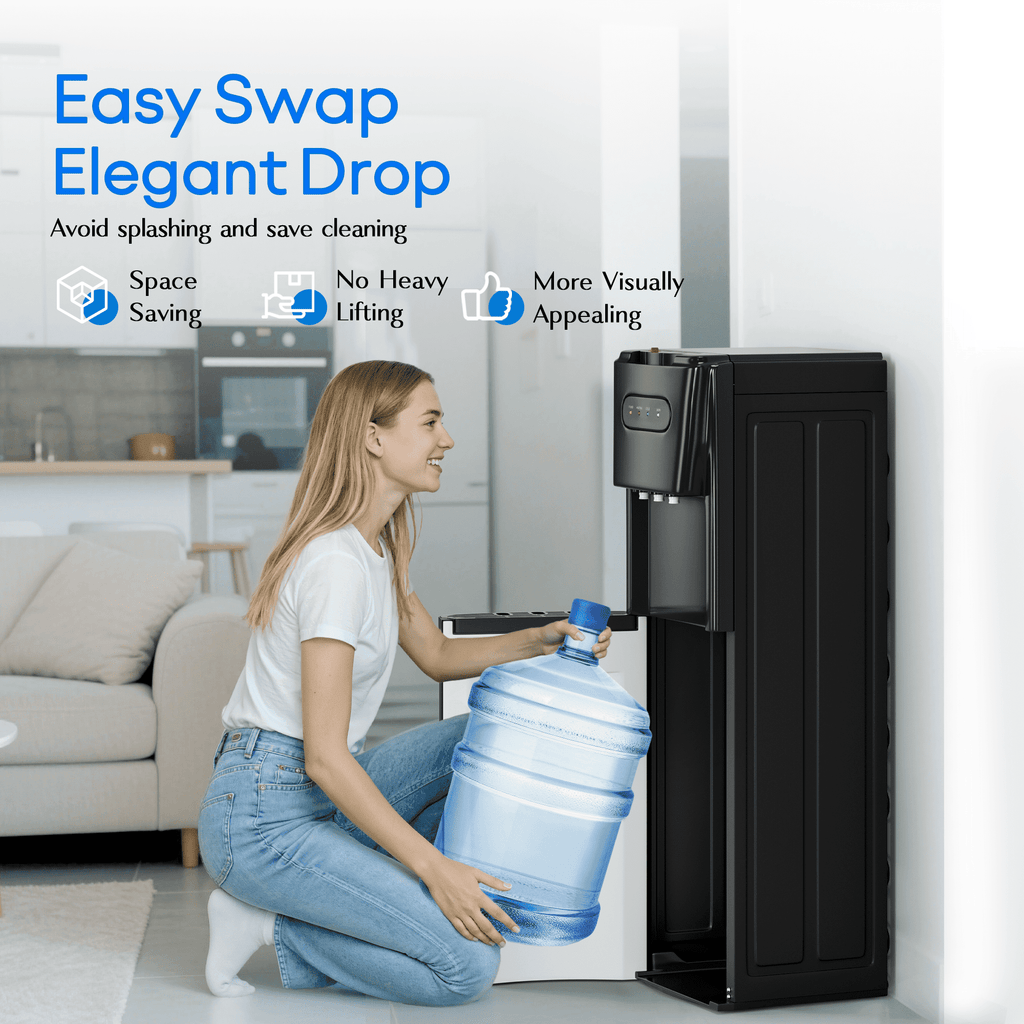 Nepsam 120V Water Dispenser Hot Cold Warm, 560W Heating 100W Cooling, 6.5L/h Hot 15L/h Cold Output, R134a Refrigerant, IEC Shock Protection, Home Office Use