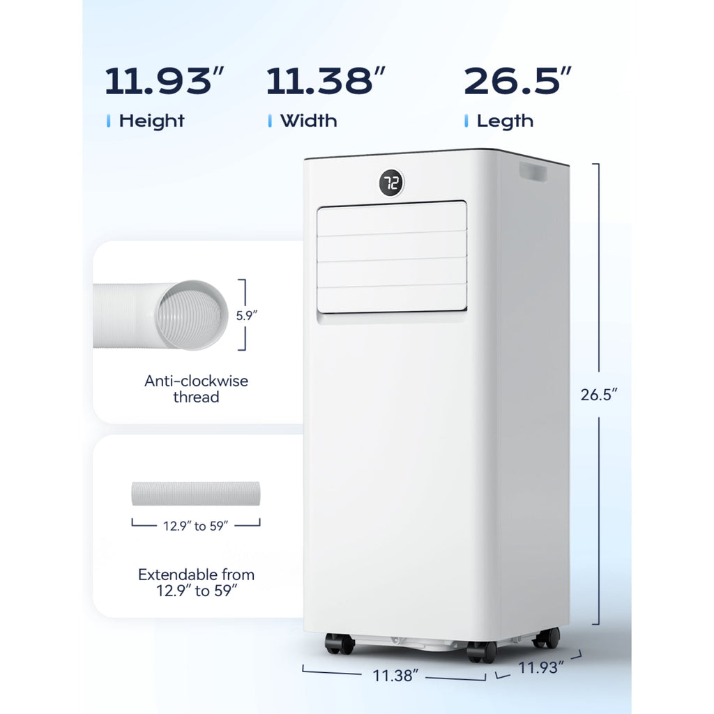 Nepsam 10000 BTU Portable Air Conditioner, 3-in-1 AC Unit, Dehumidifier, Fan, Remote, Timer, for Room up to 450 Sq.Ft