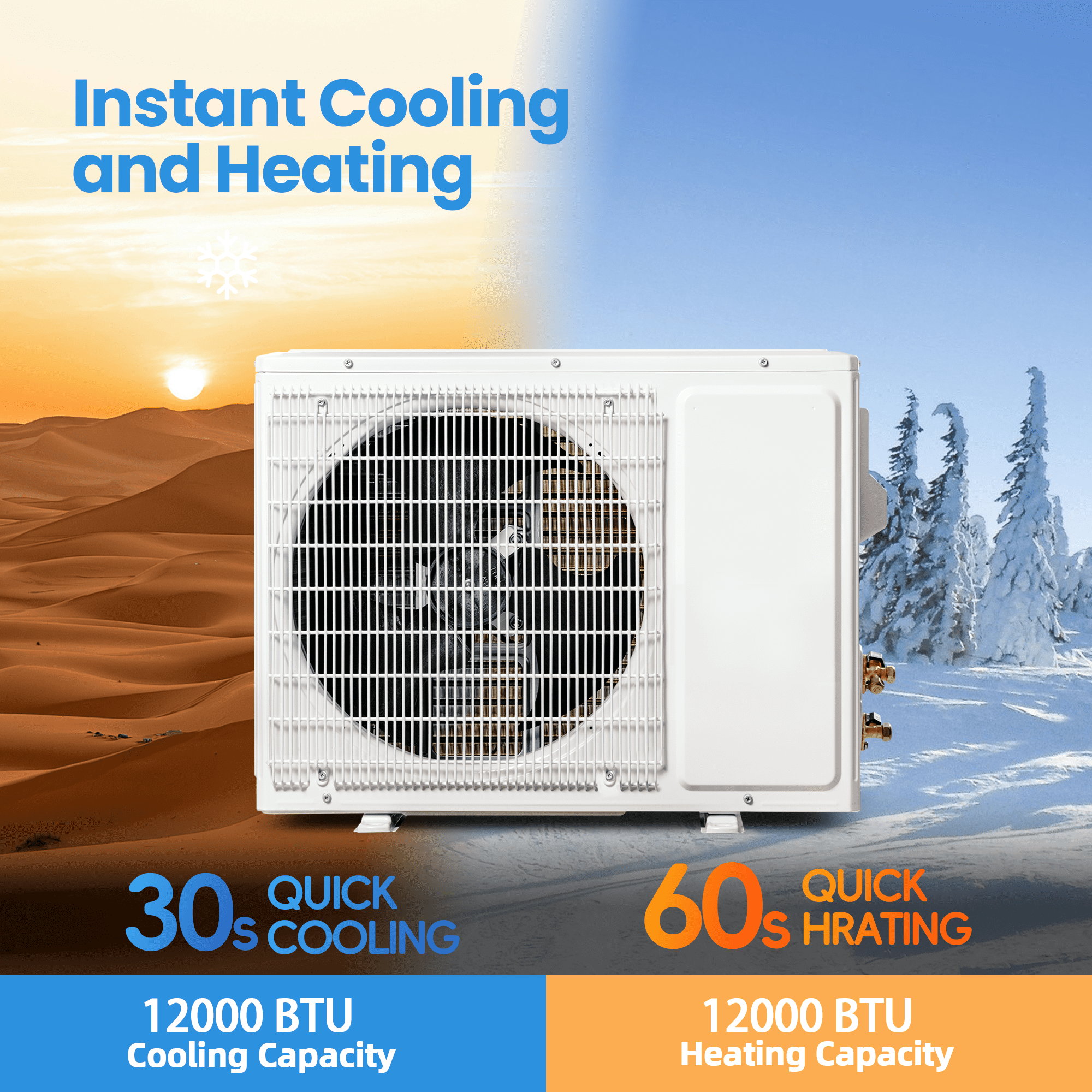 Nepsam 12000 BTU Mini Split Air Conditioner & Heater, 17 SEER2 115V Energy Energy Saving Wall Mounted Inverter Ductless AC Unit Cools up to 1250 Sq. Ft