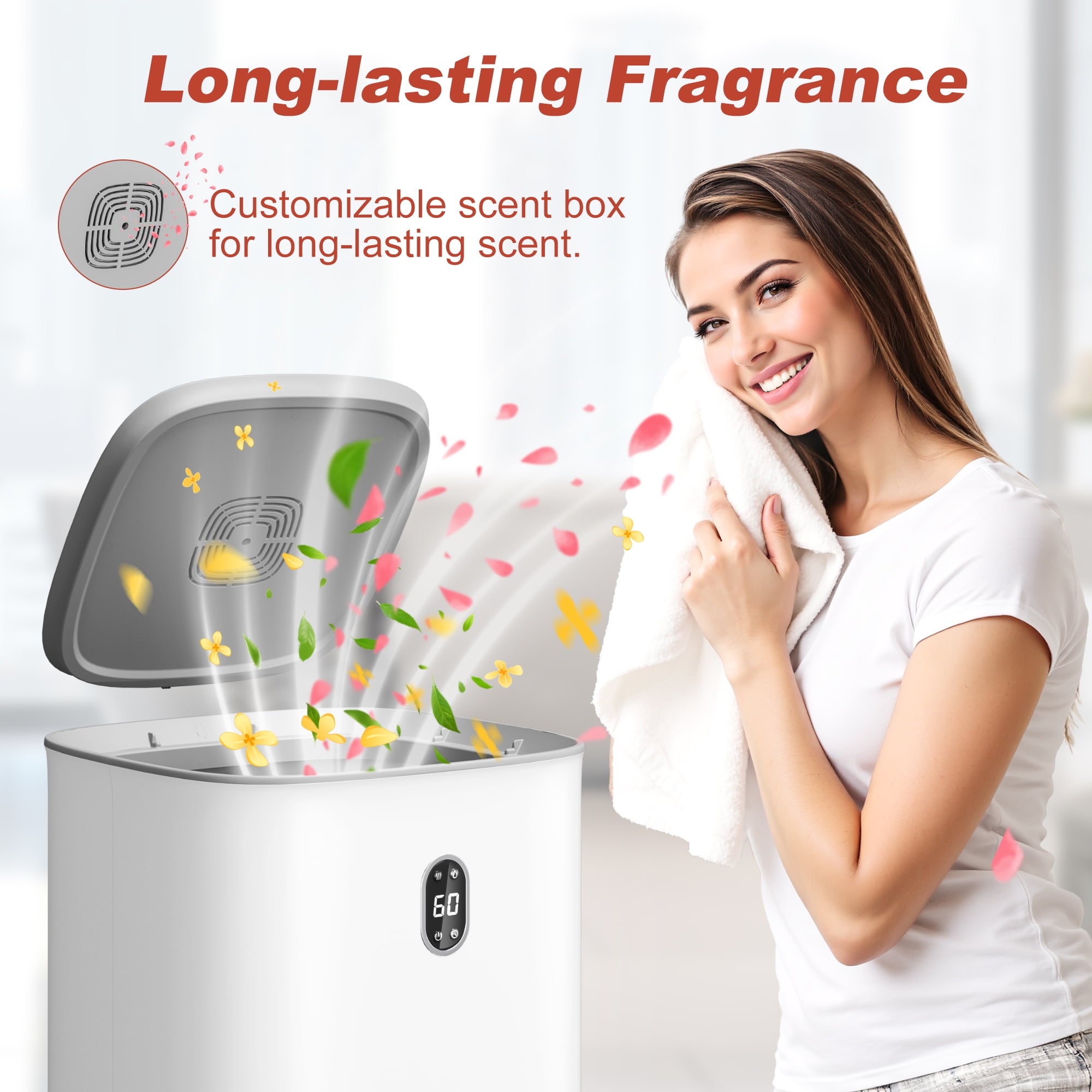 Nepsam 35L Towel Warmer, Towel Warmer Bucket with Drying Modes, Heating Mode 20/30/60/90 Min, Customized Fragrance, LED Screen, Anti-scald Safety lock, Ideal Gift for Families, Friends, Lover