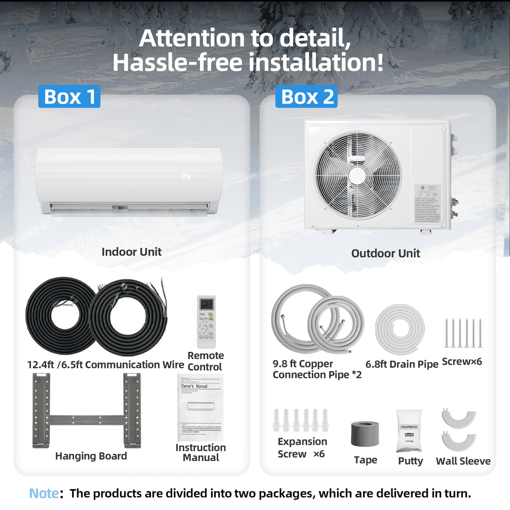 Nepsam 12000 BTU Mini Split Air Conditioner & Heater, 19 SEER2 230V Energy Energy Saving Wall Mounted