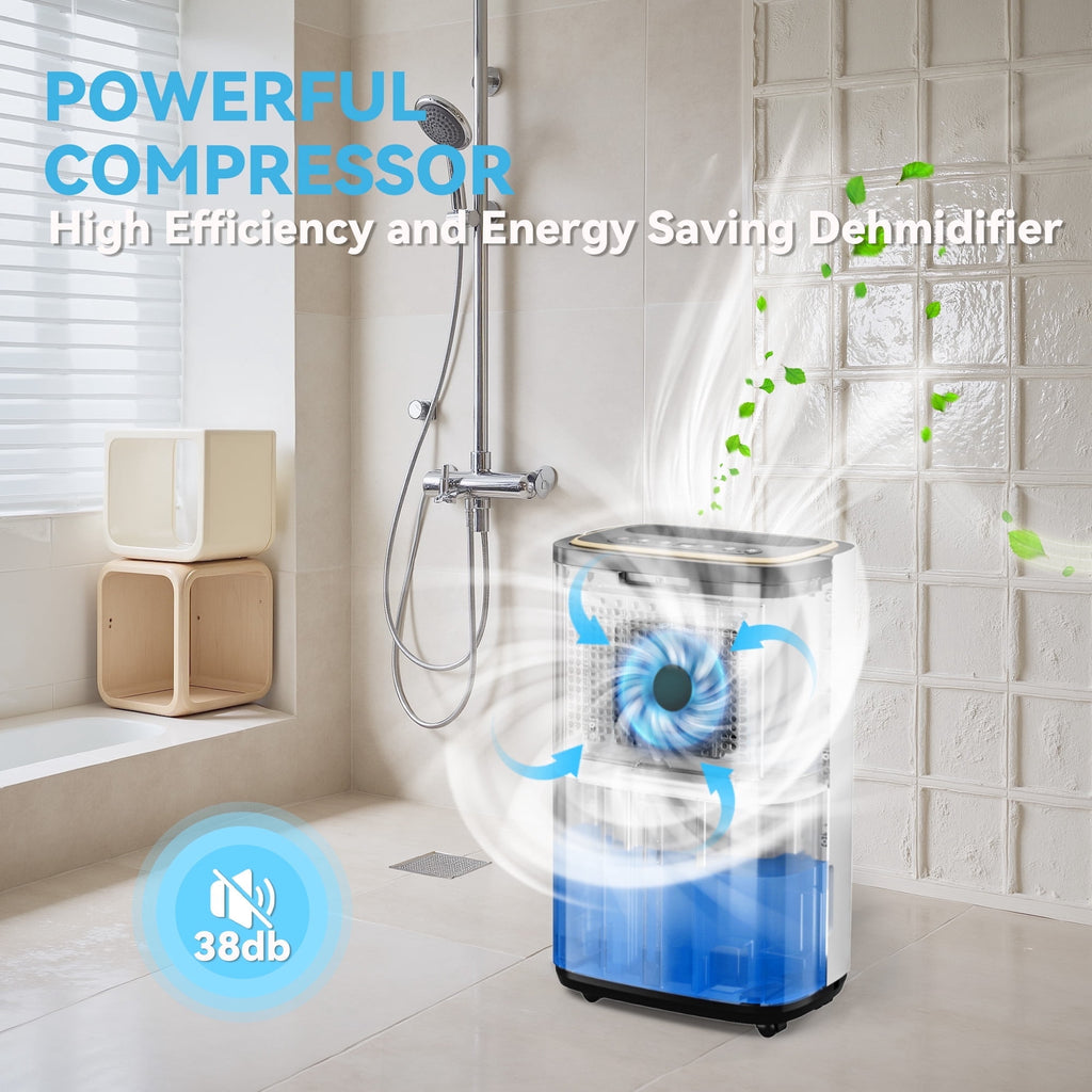 Nepsam 15-Pint (DOE) Dehumidifier for Large Spaces up to 5000 Sq.Ft, 180oz Tank with Drain Hose & 24H Timer, 3 Modes for Home, Office, Basement