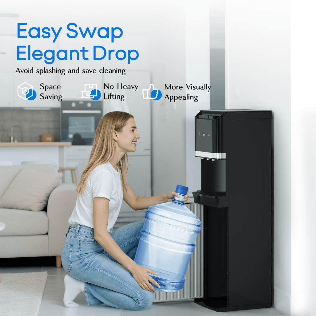 Nepsam Electric Water Dispenser, Hot/Cold/Room Temperature Water, Child Safety Lock, Indoor Use Only, Easy to Install & Clean
