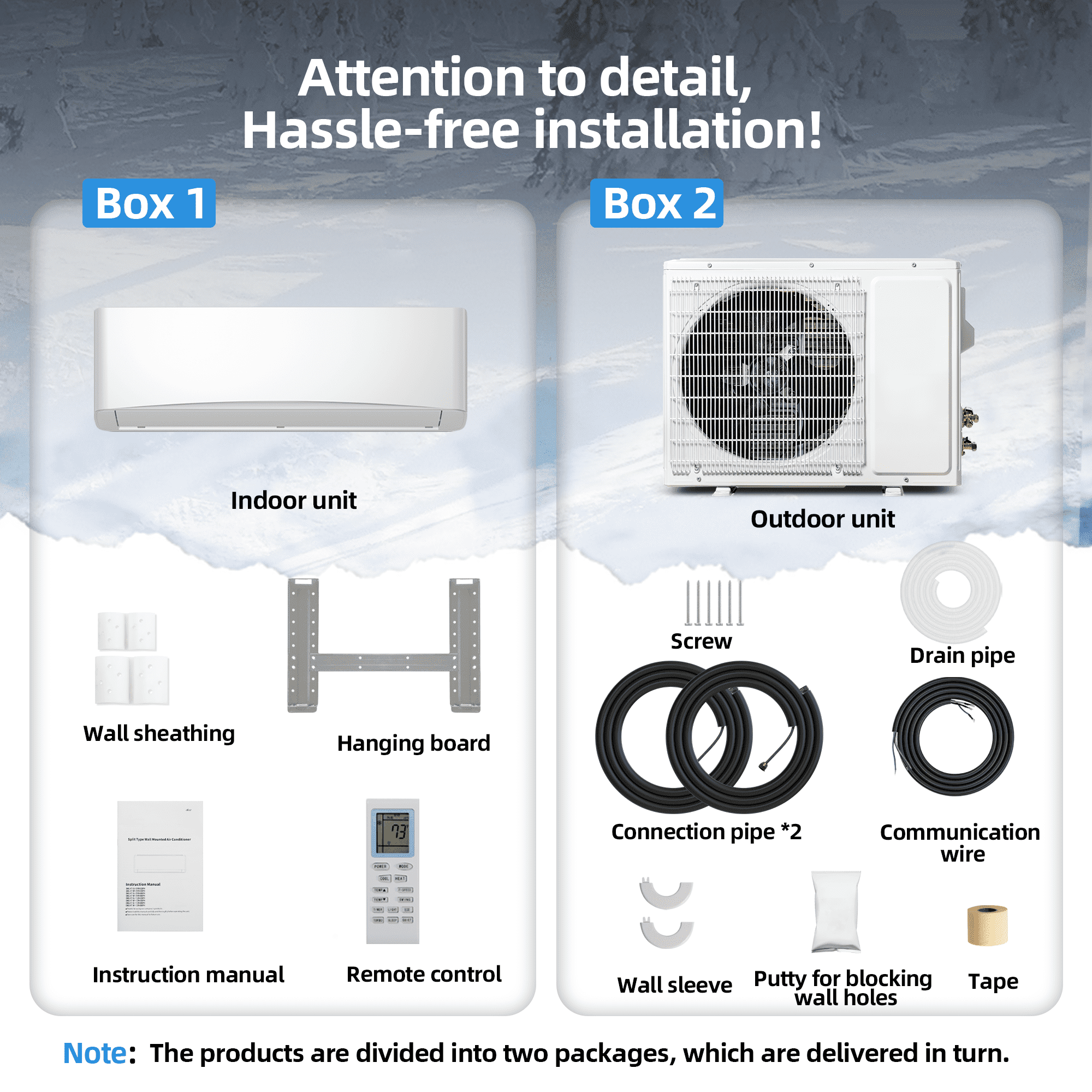 Nepsam 12000 BTU Mini Split Air Conditioner & Heater, 17 SEER2 115V Energy Energy Saving Wall Mounted Inverter Ductless AC Unit Cools up to 1250 Sq. Ft