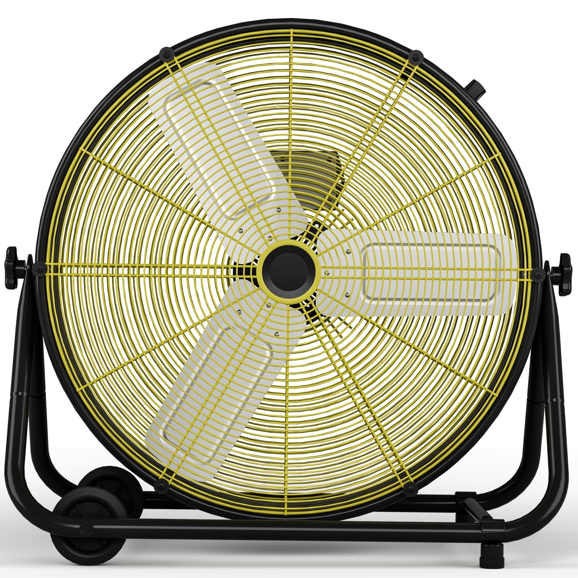 Nepsam 24" Industrial Drum Fan, 3 Speed Air Circulator w/180°Tilt, With Metal Wheels, for Commercial, Factory and Garage，Black