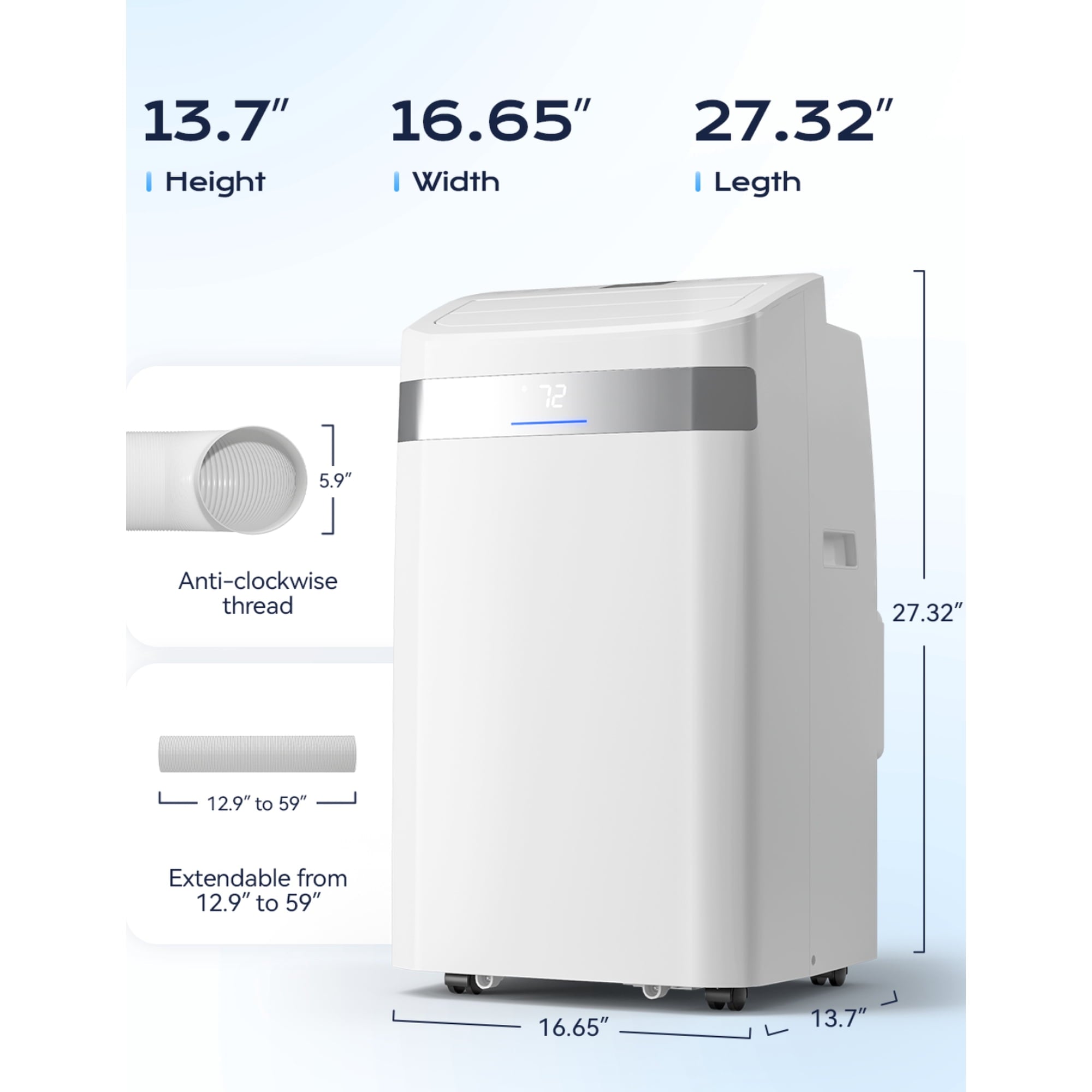 Nepsam 12000 BTU Portable Air Conditioner,4-in-1 Quiet AC Cooler Dehumidifier Fan, 550 sq.ft Room AC with 24H Timer, Remote Control & Window Kit