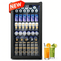 Nepsam 115V Single Zone Beverage Cooler, 34-64°F, Reversible Door, Touch Control, LED Ligh