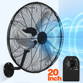 Nepsam 20" Wall Mounted Fan, 3 Speeds High Airflow Industrial Fan with Oscillation & Tilting Head, 120W Powerful Cooling for Home, Warehouse, or Commercial Use