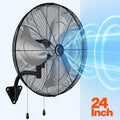 Nepsam 24" Wall Mounted Fan, 3 Speeds High Airflow Industrial Fan with Oscillation & Tilting Head, 180W Powerful Cooling for Home, Warehouse, or Commercial Use