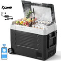 Nepsam 58QT Portable Car Refrigerator, Dual Zone, APP Control, 12V/24V & 100-240V, for RV, Camping & Home