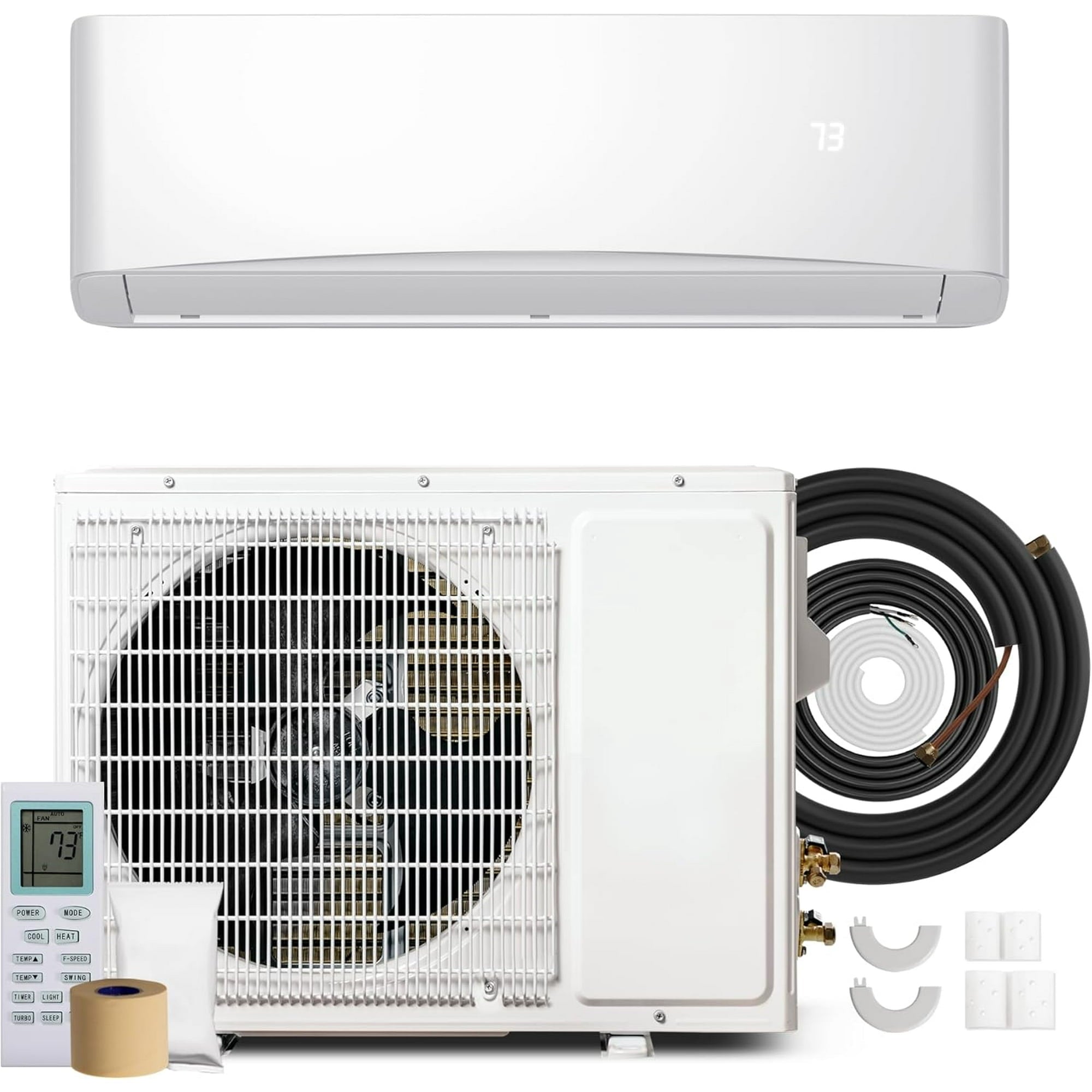 Nepsam 12000 BTU Mini Split Air Conditioner & Heater, 17 SEER2 115V Energy Energy Saving Wall Mounted Inverter Ductless AC Unit Cools up to 1250 Sq. Ft