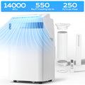 Nepsam 14000 BTU Portable Air Conditioner,4-in-1 Quiet AC Cooler Dehumidifier Fan, 650 sq.ft Room AC with 24H Timer, Remote Control & Window Kit