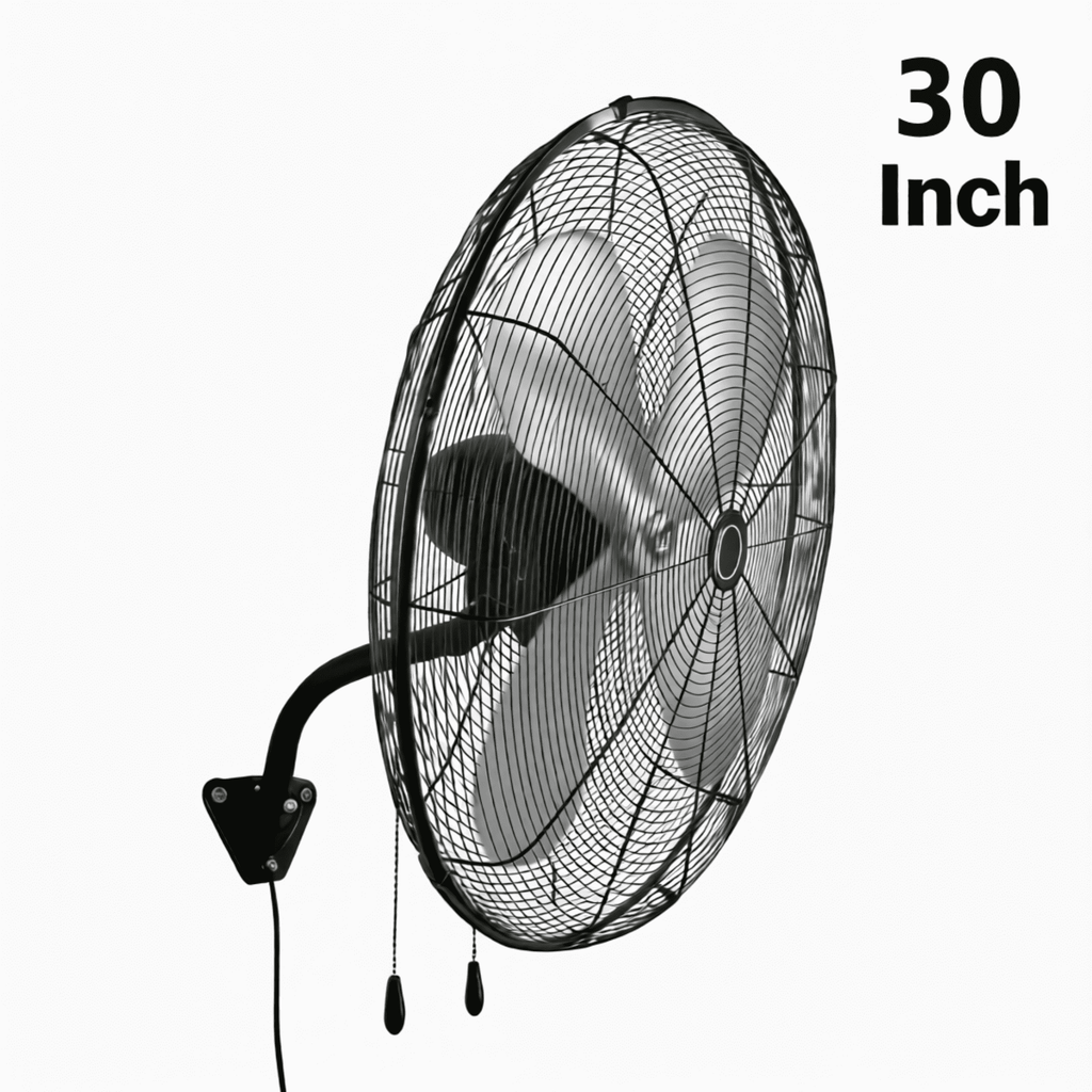Nepsam Wall Mount Fan, 30 Inch,3-speed, Waterproof Oscillating Industrial Wall Fan, for Warehouse, Greenhouse, Workshop, Patio (Black)