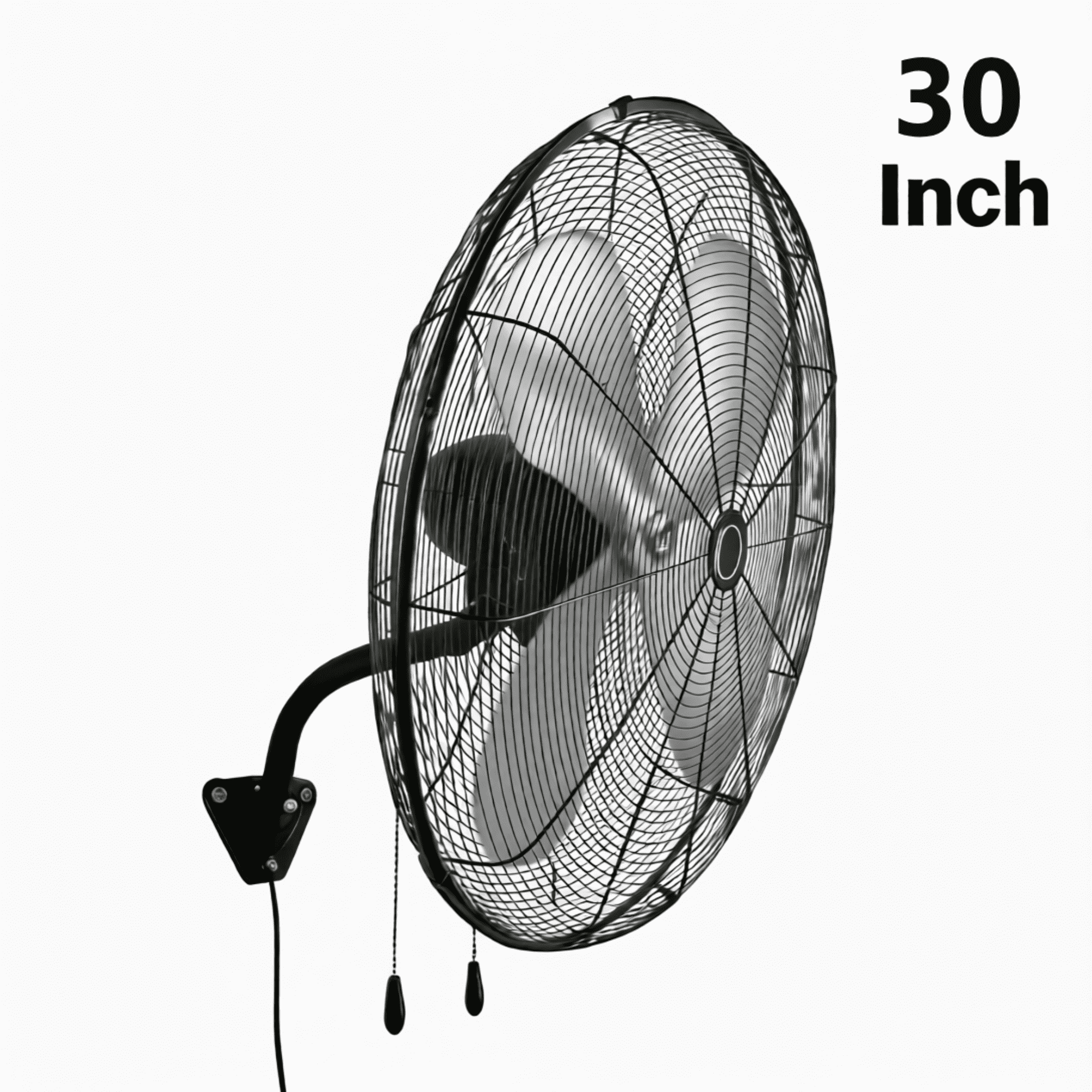 Nepsam Wall Mount Fan, 30 Inch,3-speed, Waterproof Oscillating Industrial Wall Fan, for Warehouse, Greenhouse, Workshop, Patio (Black)