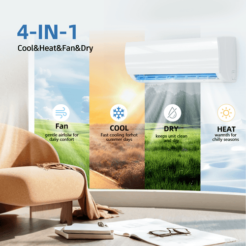 Nepsam 12000 BTU Mini Split Air Conditioner & Heater, 19 SEER2 230V Energy Energy Saving Wall Mounted
