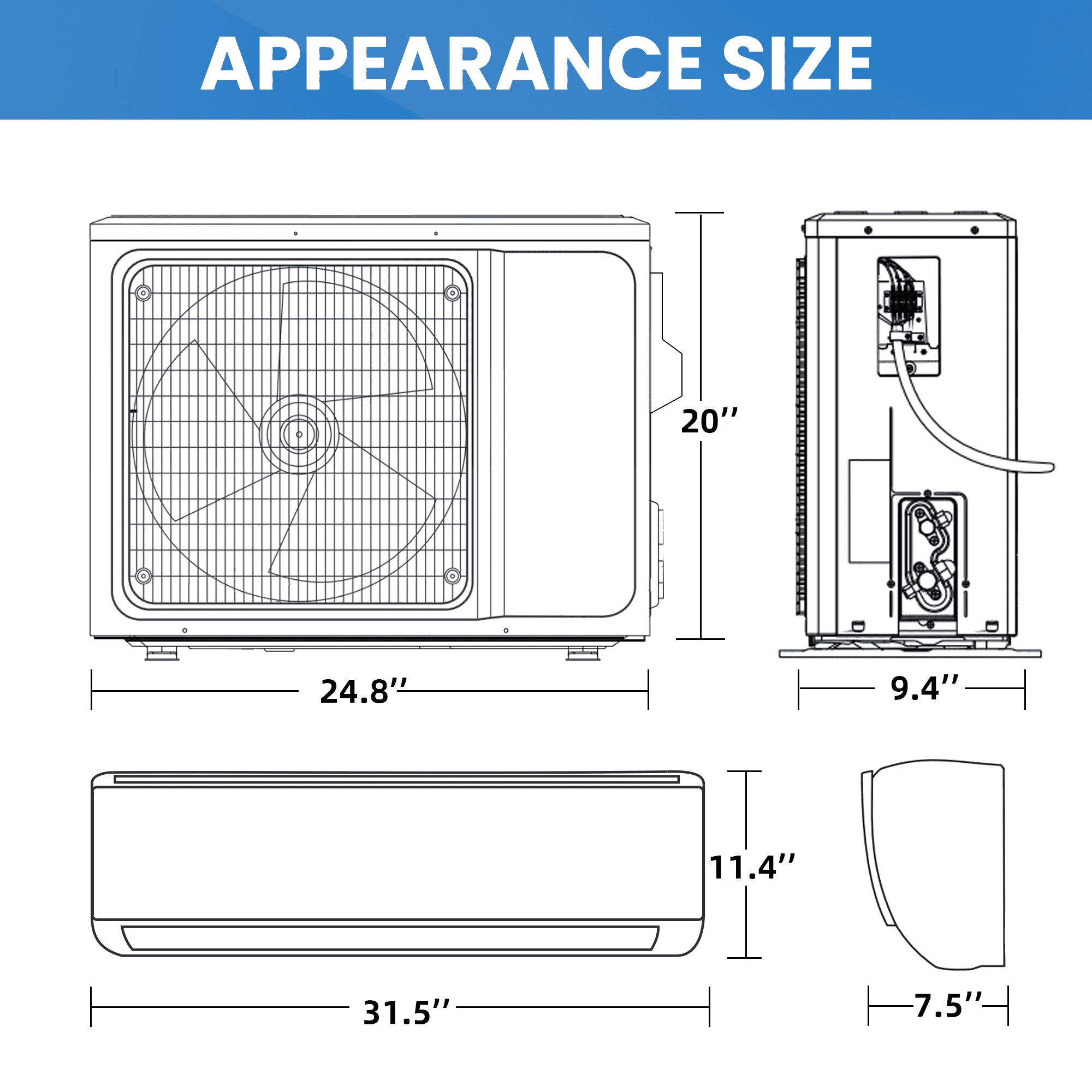 Nepsam 12000 BTU Mini Split Air Conditioner & Heater, 17 SEER2 115V Energy Energy Saving Wall Mounted Inverter Ductless AC Unit Cools up to 1250 Sq. Ft