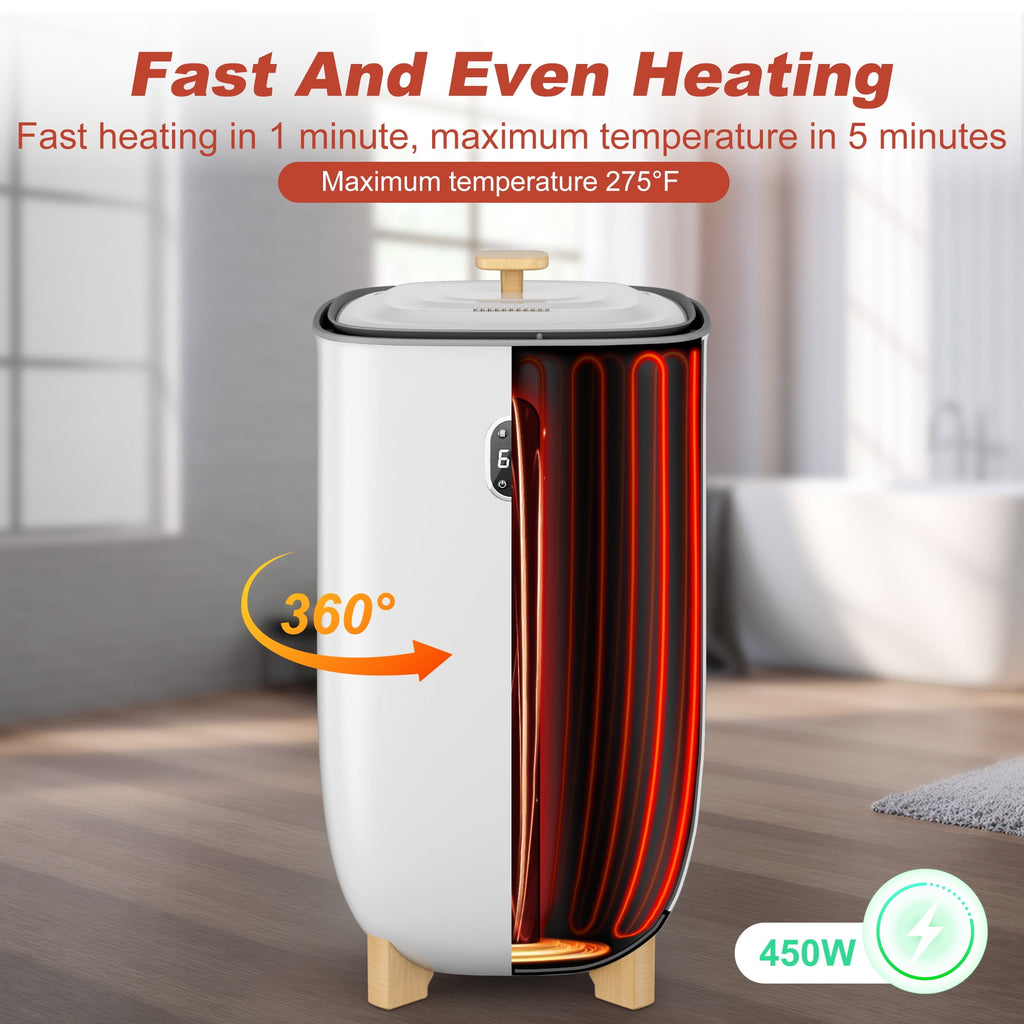Nepsam 35L Towel Warmer, Towel Warmer Bucket with Drying Modes, Heating Mode 20/30/60/90 Min, LED Screen, Six Towels, Two Double Blankets and Two Robes, for Spa, Bathrobe, Blanket & Pajama