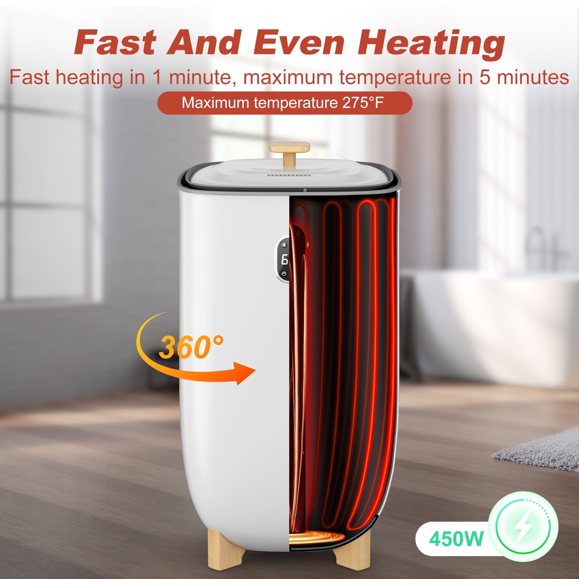 Nepsam 35L Towel Warmer, Towel Warmer Bucket with Drying Modes, Heating Mode 20/30/60/90 Min, LED Screen, Six Towels, Two Double Blankets and Two Robes, for Spa, Bathrobe, Blanket & Pajama