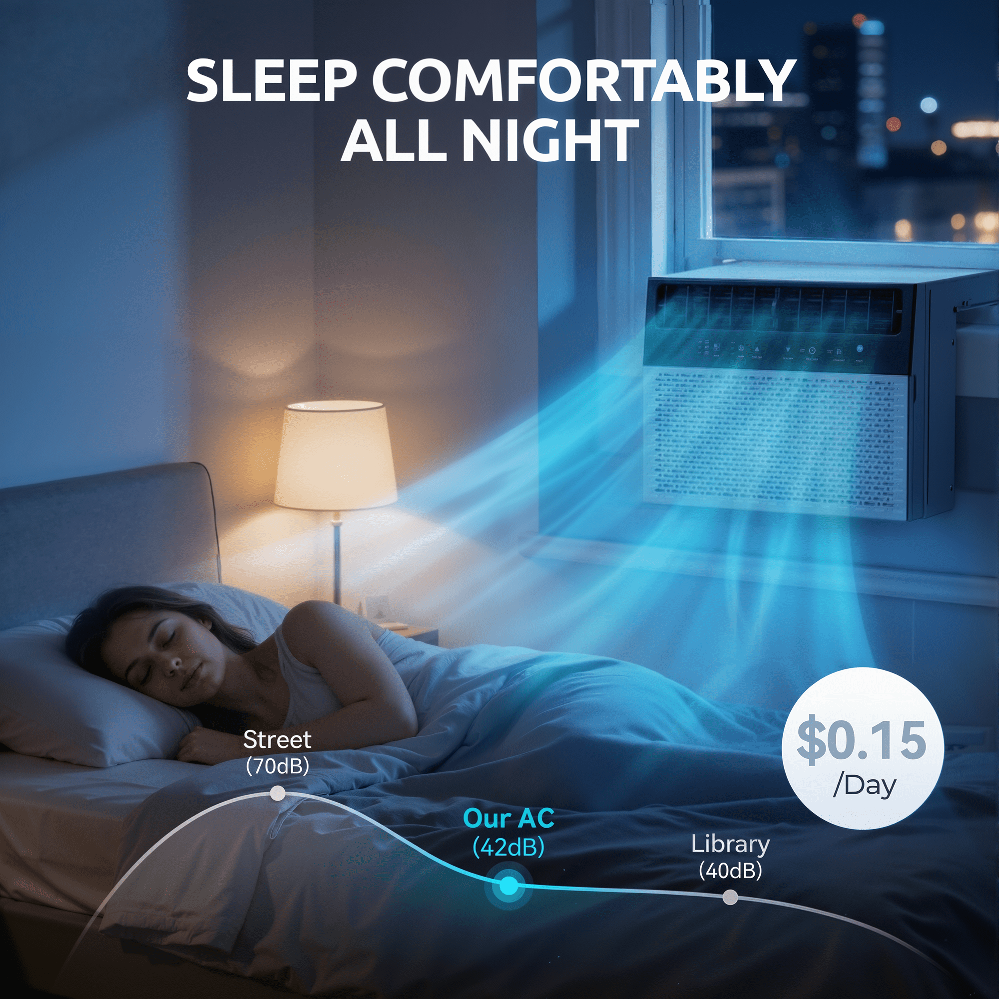 Nepsam 10000-BTU Window Air Conditioner, Cools Up to 450 Sq Ft, with Remote Control, Energy Efficient, Easy Installation Kit Included