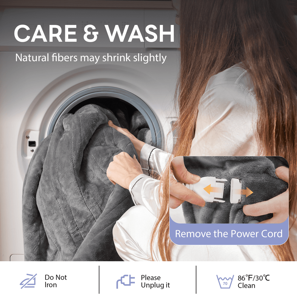 Nepsam Electric Blanket Flannel and Soft Sherpa Fleece Heated Blanket, 62" x 84" with 12 Hours Auto Shut Off, Machine Washable, Dark Grey
