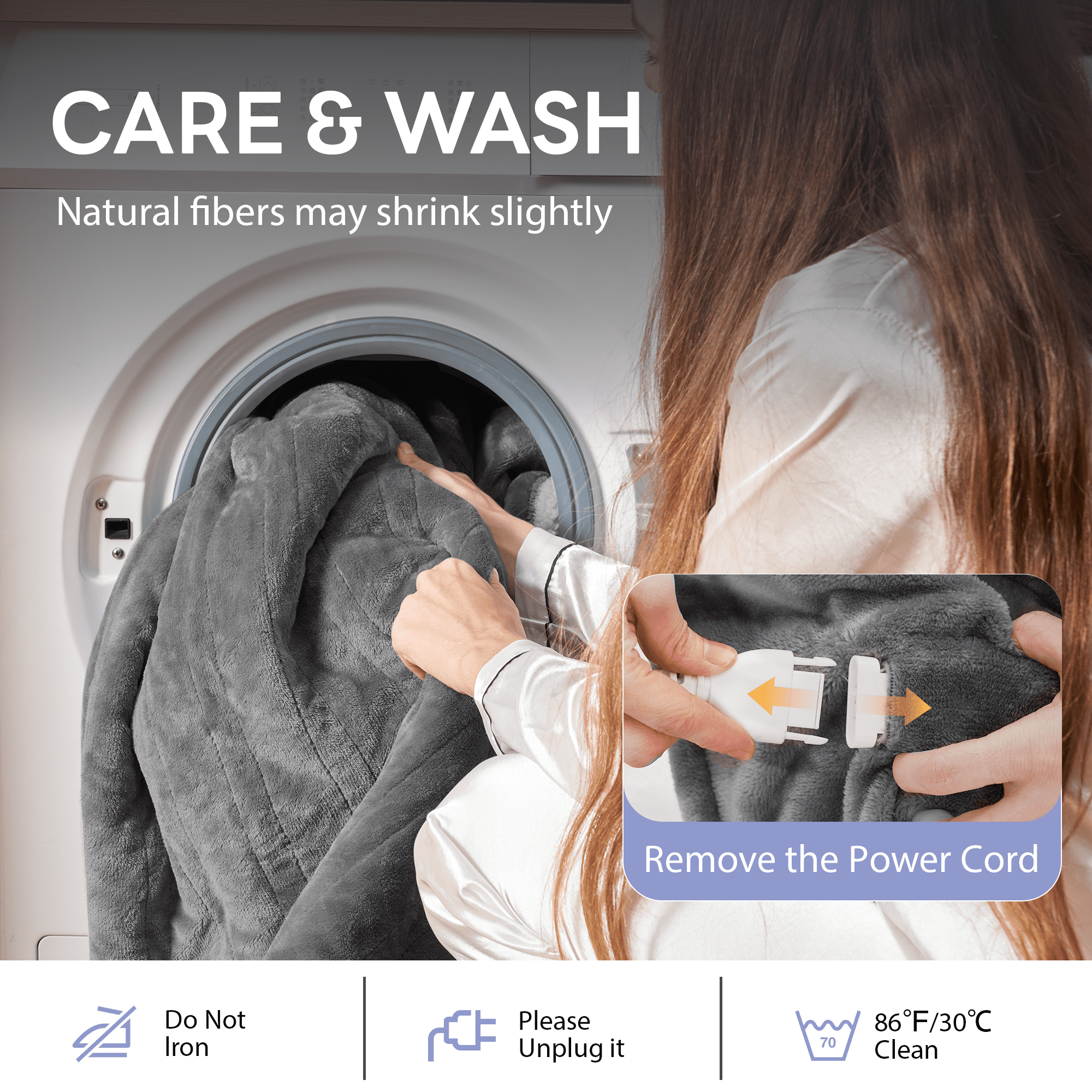 Nepsam Electric Blanket Flannel and Soft Sherpa Fleece Heated Blanket, 62" x 84" with 12 Hours Auto Shut Off, Machine Washable, Dark Grey